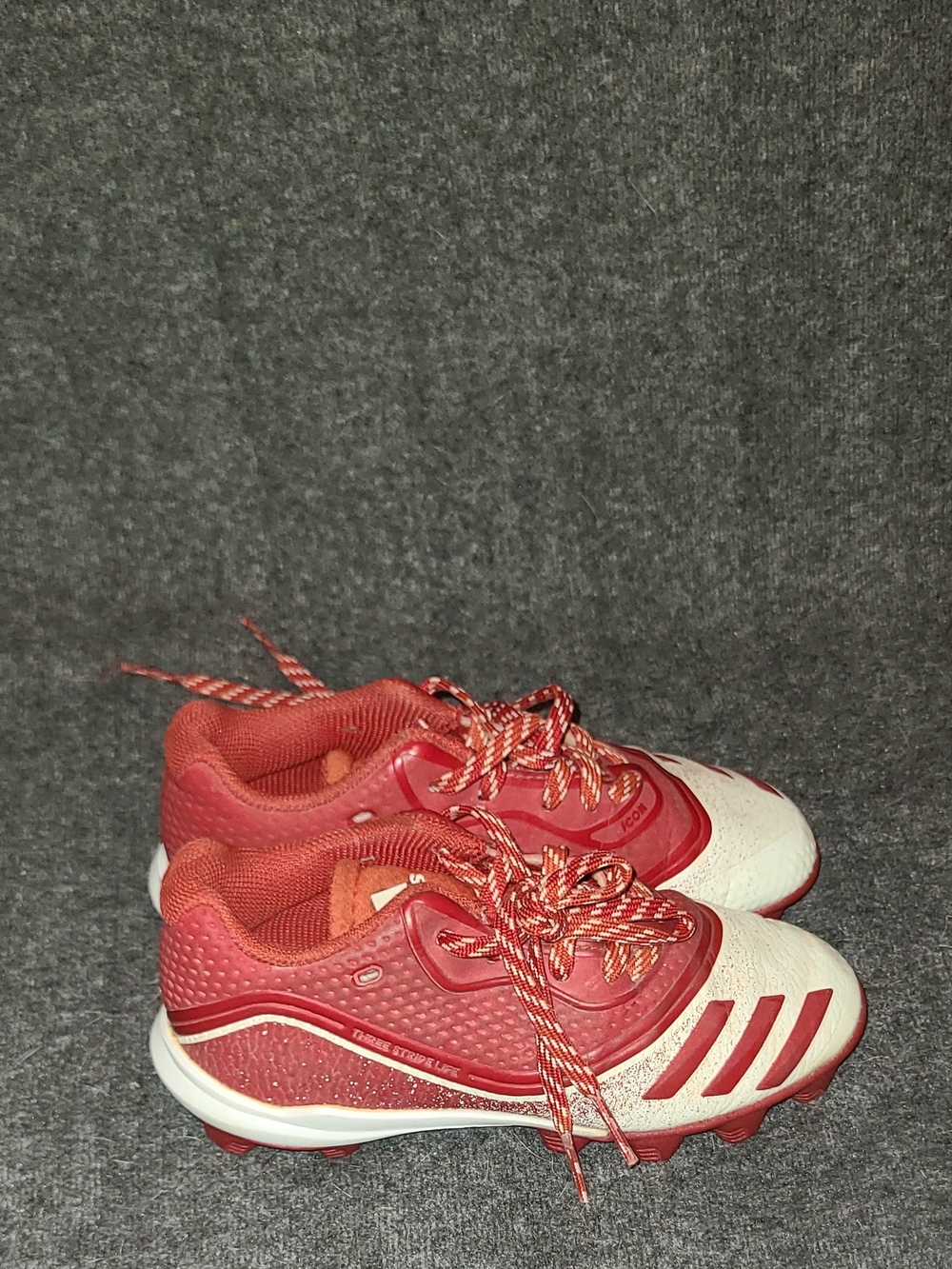 Adidas Icon V Molded Kid's Baseball Cleats Red White Size 1
